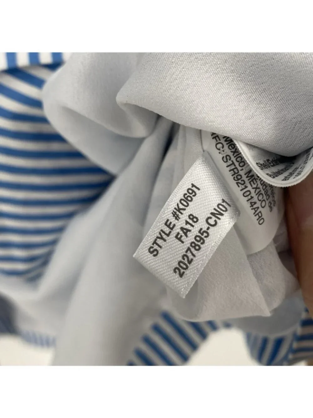 J. Crew Wrap Dress Women’s Size 4 Striped Cotton Poplin Blue White Lined